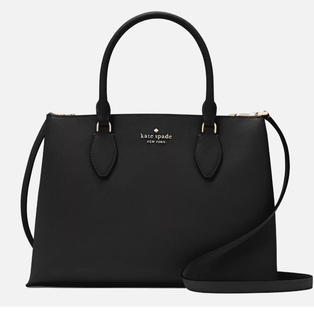 New Kate Spade Rae Medium Satchel Saffiano Black